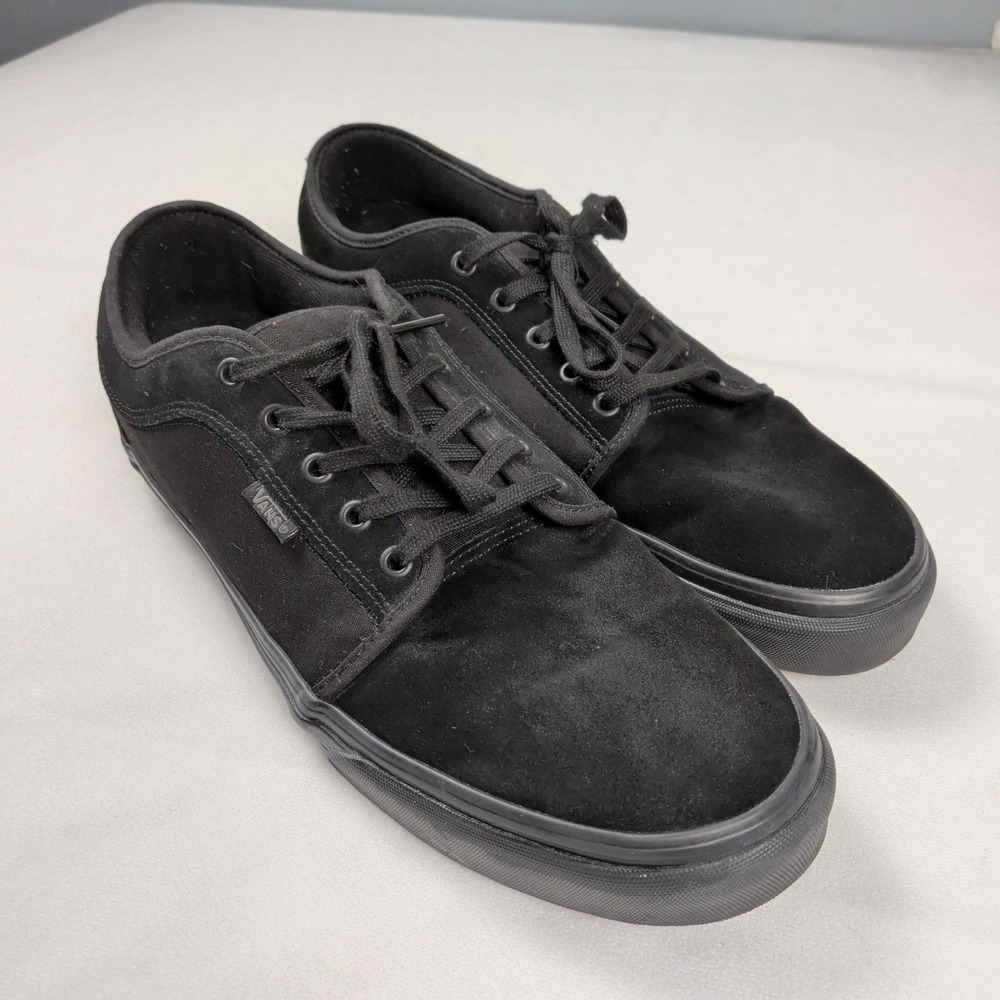 Vans Skate Chukka Low Blackout Sneakers Men 14 Black Suede Canvas